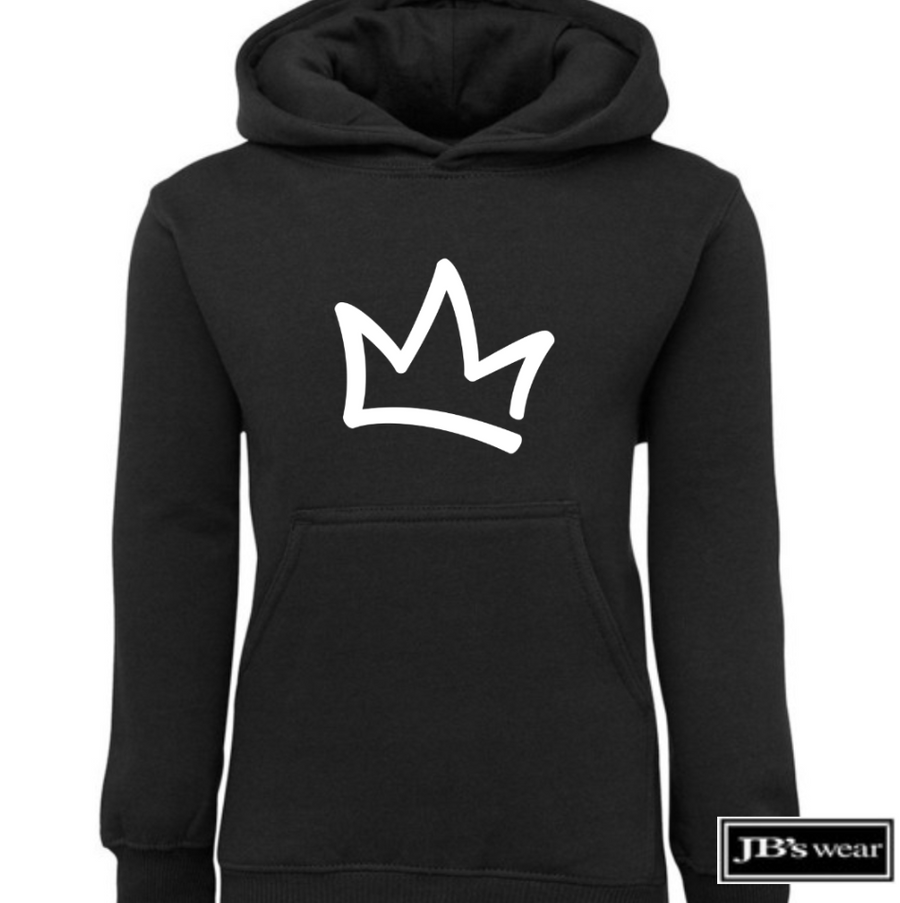 XK Crown - Kids Unisex Black Hoodie