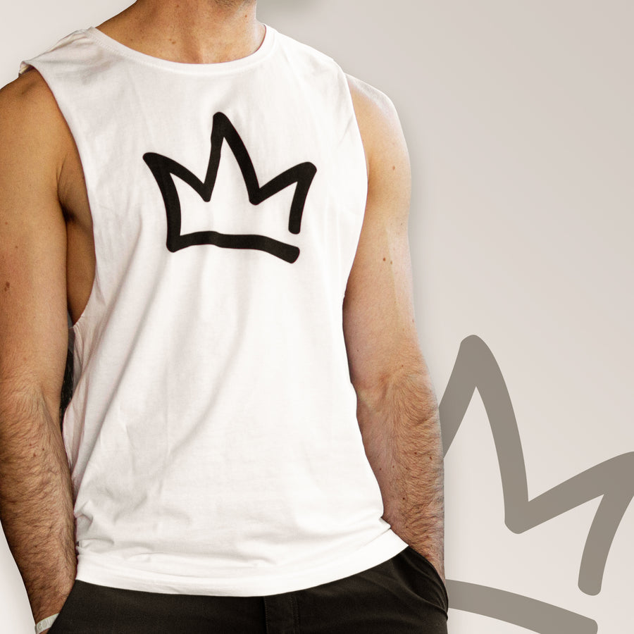 XK Crown - Mens White Tank
